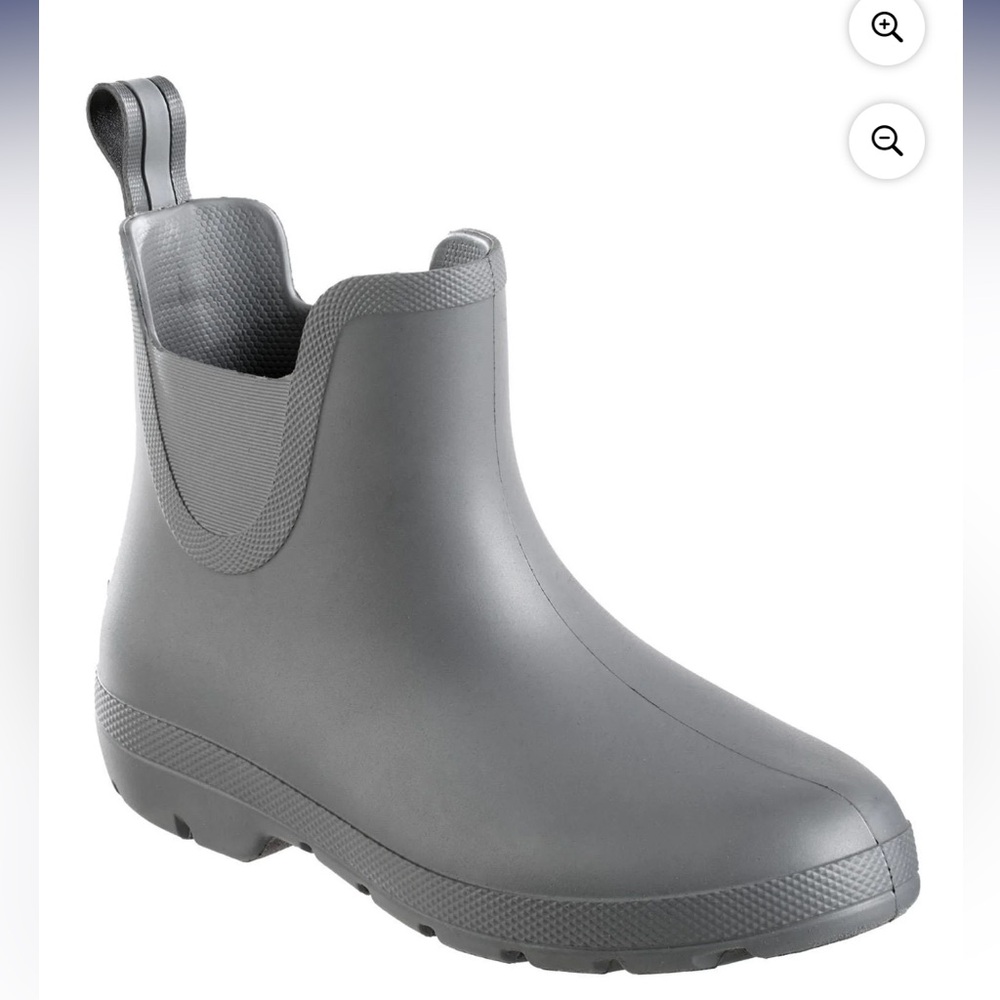 Totes Gray Ladies Everywear Chelsea Ankle Rain Boot, Lightweight, Waterproof